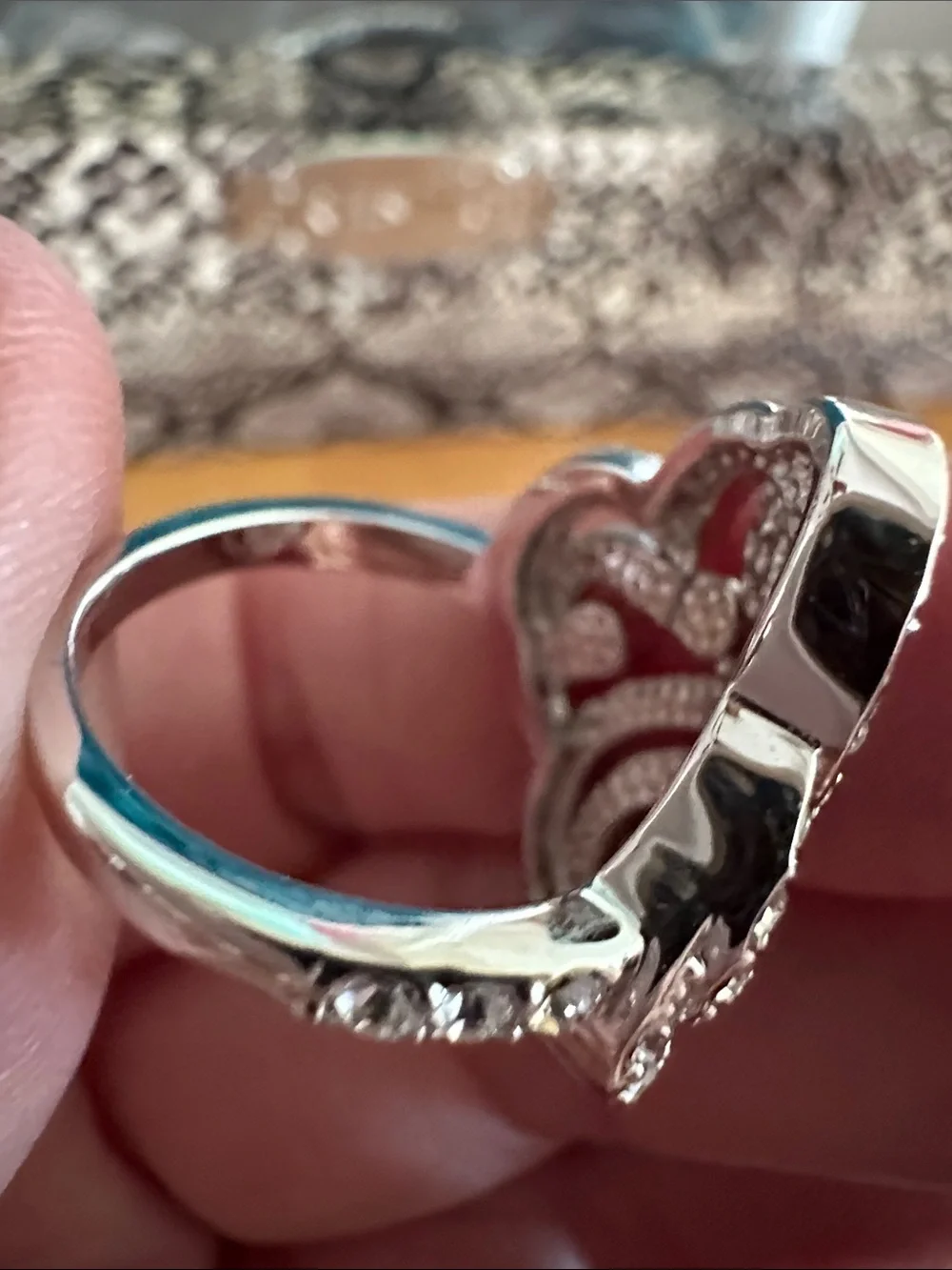 Parklane Silver-Tone Crystal Filigree Spiral Statement Ring Size 8